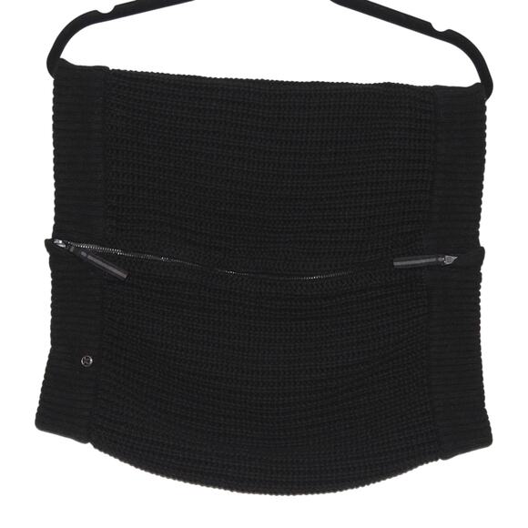 Lululemon Black Scarf 100% Merino Wool Knit Collar Scarf Neck Warmer - Picture 2 of 4